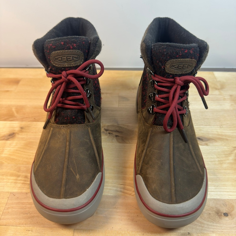 KEEN Elena Insulated Waterproof Boots Brown Leather Wool US 8.5 1019557 - Picture 3 of 10